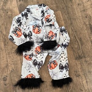 Baby Halloween Pumpkin and Ghost Pajama Set